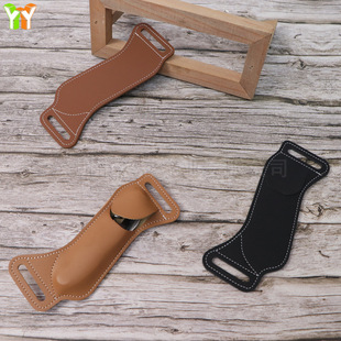 in stock pu leather knife set outdoor hanging waist EDC folding knife waist storage waist bag carry-on tactical tool set