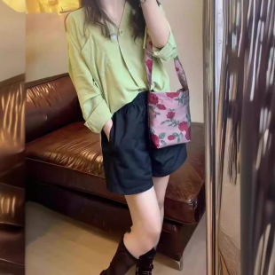 Cotton White Shorts Women's Summer Thin Loose-fit Loose Solid Color Simple All-match Slim-fit Small Character Wear