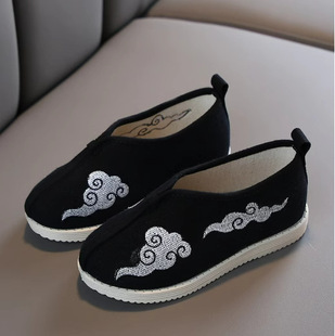 Old Beijing Children's handmade cloth shoes ethnic style embroidered shoes student ancient costume Hanfu performance shoes Chinese style boys shoes