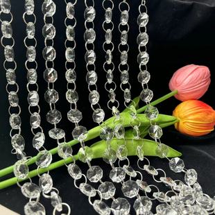 DIY acrylic crystal octagonal beads finished wear bead curtain door curtain crystal lamp accessories wedding beaded beads
