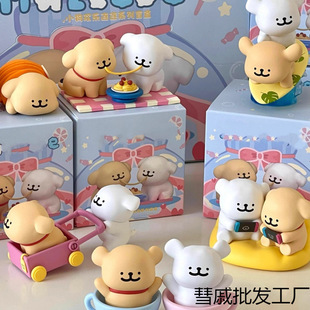 Line puppy happy continuous blind box hand-held small gold doll desktop ornaments female birthday wholesale