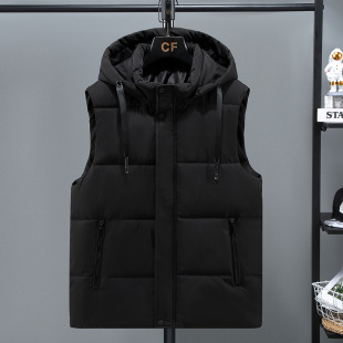 New Autumn and Winter Men's plus size Cotton Vest Thickened Vest Plus Fertilizer Extra Large Cotton Vest Loose Men's Winter Coat