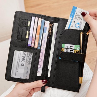 Cross-border new RFID anti-theft brush passport holder 2024 multi-functional long travel ticket document storage passport bag