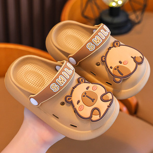 Children's Cave Slippers Summer Cute Boys and Girls Bathroom Bath Non-slip Outer Wear Children's Baotou Parent-child Sandals