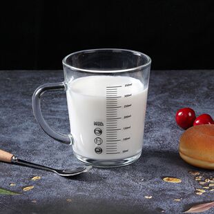 Стеклянная чашка для молока с шкалой Микроволновка для подогрева Детская соломка для завтрака, заваривание сухого молока Сок стакан для воды