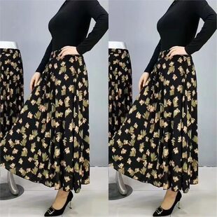 Summer New Ice Silk High-end Half-length Skirt Breathable Fabric Super Fairy High Waist Flesh Covering Belly Covering Dress