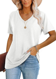 Women's Casual Top Short-sleeved V-neck T-shirt