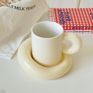 Ceramic Mug with Cover Cup Children's Household Water Cup Couple's Office Breakfast Coffee Cup Cute Niche Simple