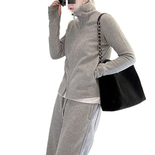 European Station Pink Casual Sports suit Women's Spring Autumn and Winter Fashion Age-reducing Elegant Sweat Wide Leg Pants Two-piece Set