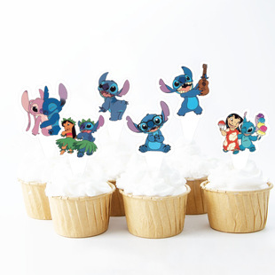 Amazon stitch birthday party decoration supplies cake size insert flag star baby