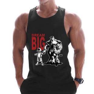 2023 Foreign Trade New 3D Printed Men's Fitness Vest Breathable Training Top Casual Moisture-wicking Sleeveless Vest