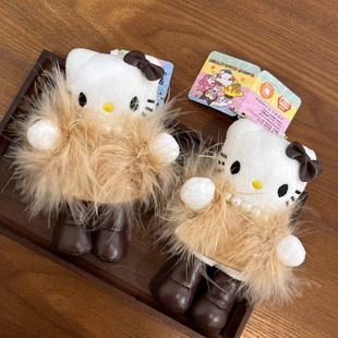 Коричневый мех hellokitty плюшевая сумка кукла подвеска маленькие аксессуары
