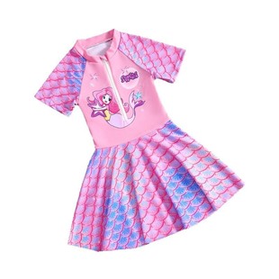 Детский купальник мультфильм новый русалка детский купальник с коротким рукавом купальник разделенные купальник пляжная юбка для девочек