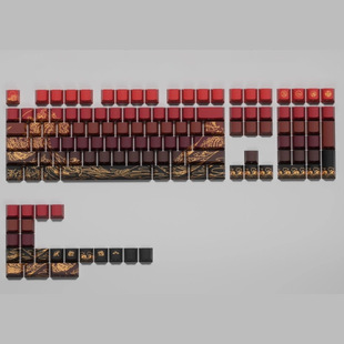 Ukiyo-e Original pbt Side Engraved Mechanical Keyboard Keycap 104/87/98/108/68/75 with Transparent Personality