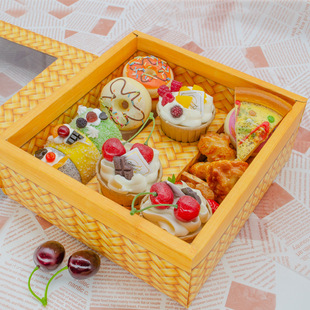 Bamboo pattern dessert gift box gift box camping picnic box snack platter biscuit afternoon tea fruit bento box