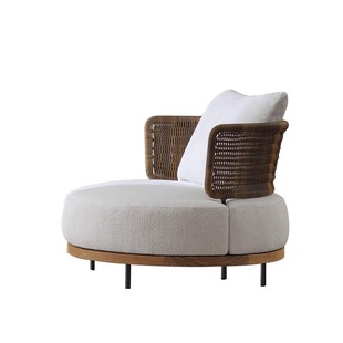 Scandinavian Solid Wood Outdoor Sofa Courtyard House Leisure Designer Rattan Outdoor Courtyard Terrace Sofa Combination