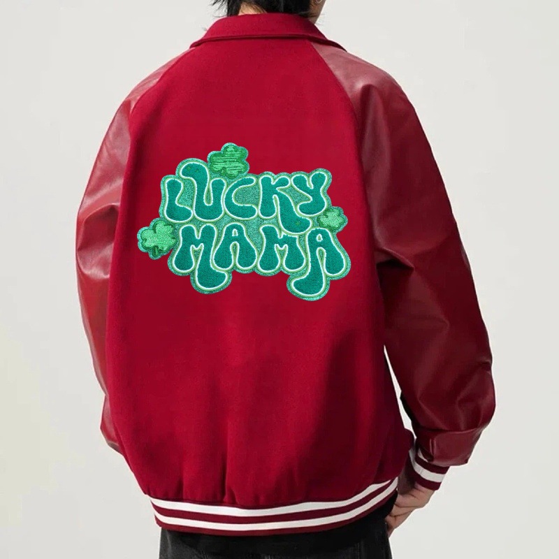 Cross-Border Lucky Letter Chenille Embroidery Patch Four-Leaf Clover Computer Embroidery Iron-On Patch for Bags and Clothes