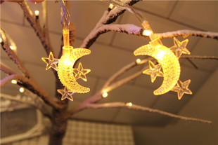 Cross-border battery box led star companion moon pendant light string star companion small flashing lights Christmas battery lights