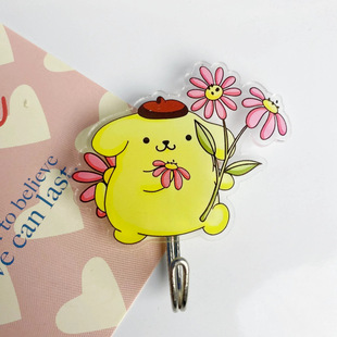 Ins Cartoon Sanrio Hook Kulomi Meruti Punch-Free Self-Adhesive Student Dormitory Home Storage Wall Hook