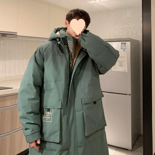 Teenager Couple Coat Hooded Student Hong Kong Style Winter Warm Cold New Down Jacket Mid-length Frock