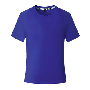 New Ice Silk Cotton Round Neck T-Shirt Solid Color Printing Pattern Men's and Women's Fashionable ing Style Loose Short Sleeve Top