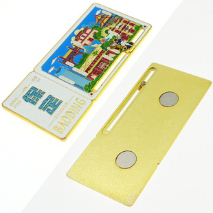 Metal Refrigerator Magnet City Scenic Spot Commemorative Paint Museum High-End Cultural and Creative Gift Bag Pendant Customization