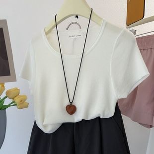 Шикарный и уникальный маленький человек тонкий короткий трикотаж с короткими рукавами с круглым вырезом