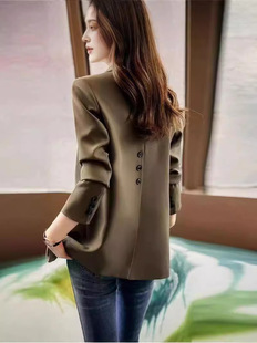 Spring 2024 New Casual All-match Slim-fit Slim-fit Loose Elegant Full of Small Men Suit Coat Black