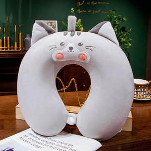 Новый мультфильм Pet морских животных памяти пены U-образная подушка милые плюшевые каракули Кролик кошка путешествия шеи Подушка