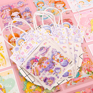 Cute hand account sticker PET transparent portable diy decorative sticker girl heart sticker children's creative small gifts
