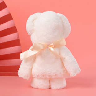 Bear towel wholesale gift portable gift box coral velvet red towel holiday birthday wedding gift
