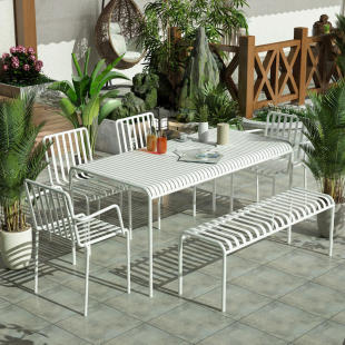 Internet Celebre Milk Tea Shop Outdoor Table and Chair Nordic Iron Art Outdoor Dining Table and Chair Cafe Outdoor Balcony Dining Table