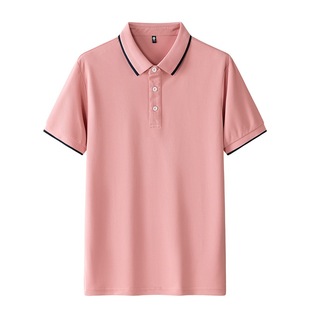 Summer Short-sleeved POLO Shirt Large Size Color-block Lapel Fixed Printing Logo Summer Group Work Clothes Enterprise Work Clothes Embroidery