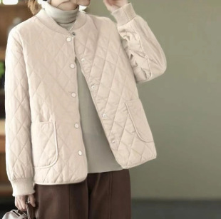 Women's Lightweight Long-sleeved Cotton-padded Coat Loose Casual Japanese Style Vintage Single-breasted Cotton-padded Warm Coat Jacket