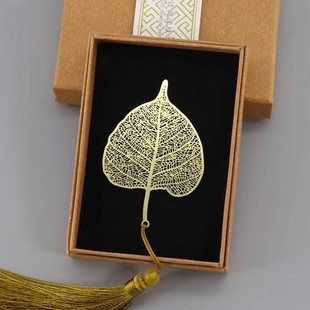 Fine grain leaf vein tassel leaf vein leaf bookmark art student Sycamore leaf gift high color value brass bookmark