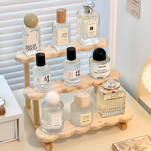 Desktop Perfume Aromatherapy Storage Rack Pure Solid Wood Household Ladder Rack Cosmetic Multi-Layer Display Rack