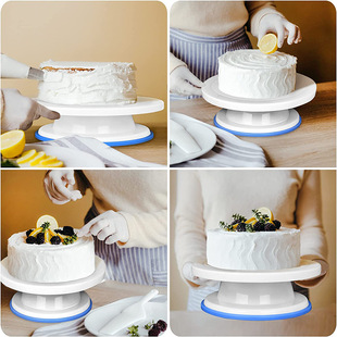 Baking Tools Flat Bottom Plastic Decorating Table Decorating Turret Stable Rotating Birthday Cake Rack Rotating Plate