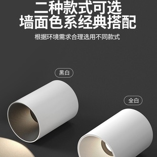 Open-mounted Downlight led Long Barrel Household Anti-glare Spotlight Non-opening Ceiling Nordic Cob Bedroom Averway Light