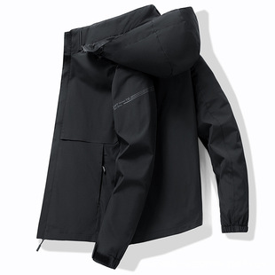 Outdoor Charge Clothes Men's Waterproof Windproof Breathable Mountaineering Suit Men's Jacket Coat Single Clothes Work Clothes Printable LOGO