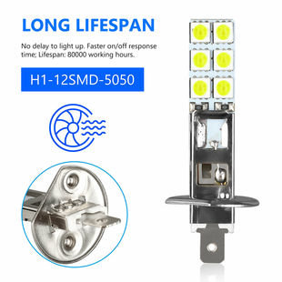 Cross-border source car led super bright fog lamp H1 5050 12smd anti-fog lamp 12led front fog lamp bulb
