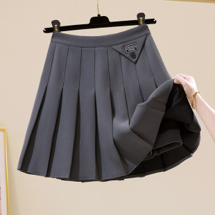 Pleated Skirt Women's Autumn 2025 New High-Waist Slim College Style Gray Short Skirt High-End Hip-Hugging Skirt