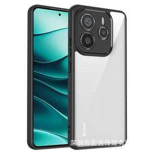 New applicable red rice note14 mobile phone case transparent acrylic 2-in -1 Turbo4 matte soft border drop cover