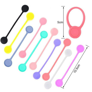 Manufacturer magnetic Winder desktop data cable storage and finishing silicone material magnetic suction fixed buckle hanging earphone cable