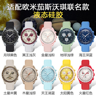 Suitable for Swatch Omega Joint Moon Landing Planet Series Watch Strap 20mm Curved Interface Strap