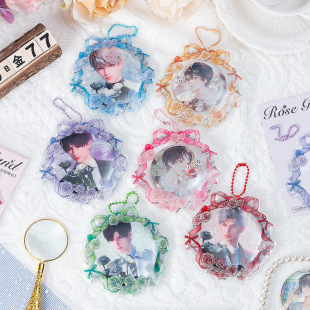Love and Rose Wreath Badge Protective Set Two-dimensional Gu Mei Pain Bag Animation Decoration Display Storage Pendant
