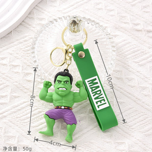 Cartoon Marvel Keychain Soft Glue Heroes Alliance Series Creative Keychain Pendant Cute Small Gift Wholesale