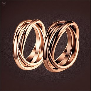 Three-ring winding titanium steel ring simple cold wind rotatable decompression stainless steel ring niche non-fading jewelry
