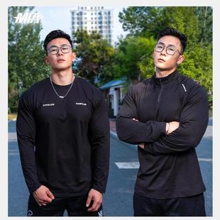 MPA Autumn 180g Clone Cotton Half Placket/Crewneck Slim Fit Leisure Fashion Display Fitness High Elastic Bounding Long T