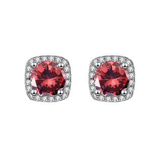 Cross-border live jewelry supply copper inlaid zircon square earrings female fashion 1 karat full diamond earrings Yiwu accessories