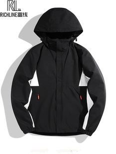 Rich line couple outdoor jacket men's and women's new double-sided breathable windproof fleece-lined thickened mountaineering ski jacket